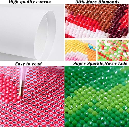 Miniatura 6 de HSENJT Kit de pintura de diamante 5D para bricolaje, libélula, flores de diente de león, arte de diamante para adultos, arte de pintura de diamante