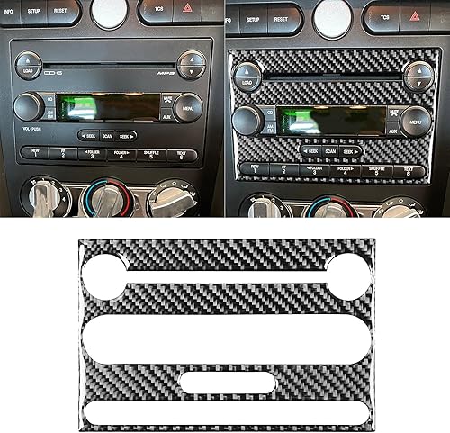 NVCNX Real Premium - Adhesivo de fibra de carbono para tablero de CD de automóvil, cubierta de panel de CD, ajuste de consola interior compatible