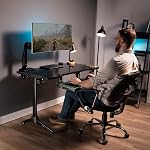 VIVO Pince réglable en hauteur 12 inch Rail Set pour DIY Bacs à clavier en bois (Tray non inclus), Piste de slider sous le bureau avec système de montage à pince C, Noir, MOUNT-RAIL02H