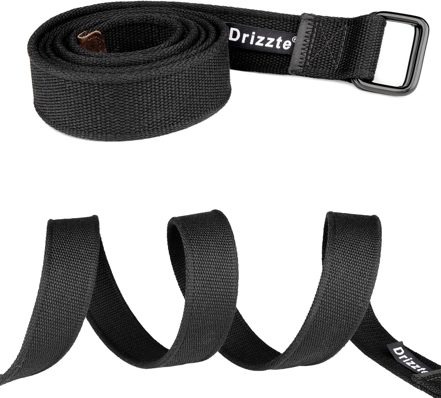 Plus Size 39-75'' Long Double Ring Big Mens Canvas Fabric Cloth Belts Black - Image 4