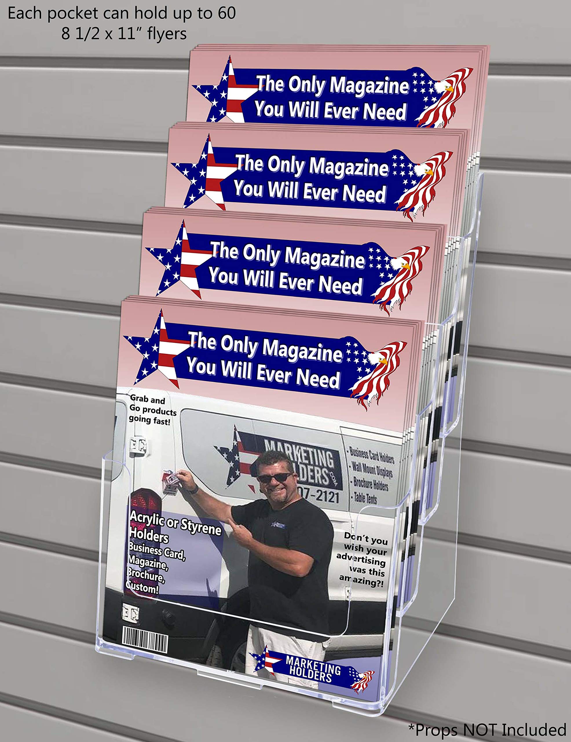 Marketing Holders Slatwall Brochure Holder Display for 4