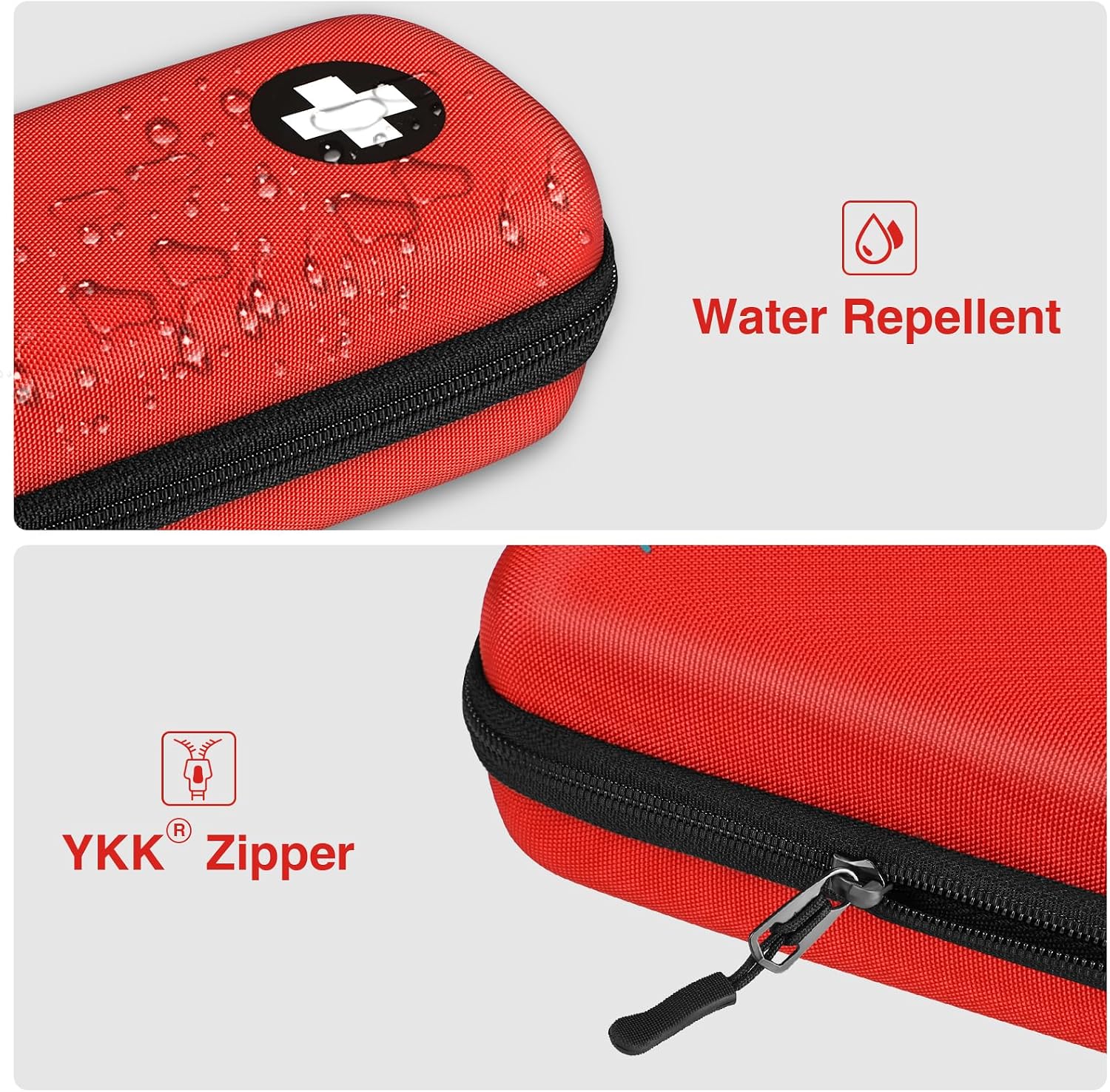 MEDMAX Epipen Carrying Case with Medical Alert Tag, Hard Shell Shock Absorption Travel Medication Organizer Bag Emergency Medical Pouch Holds 2 EpiPens, Asthma Inhaler, Auvi-Q, Allergy Essentials, Red
