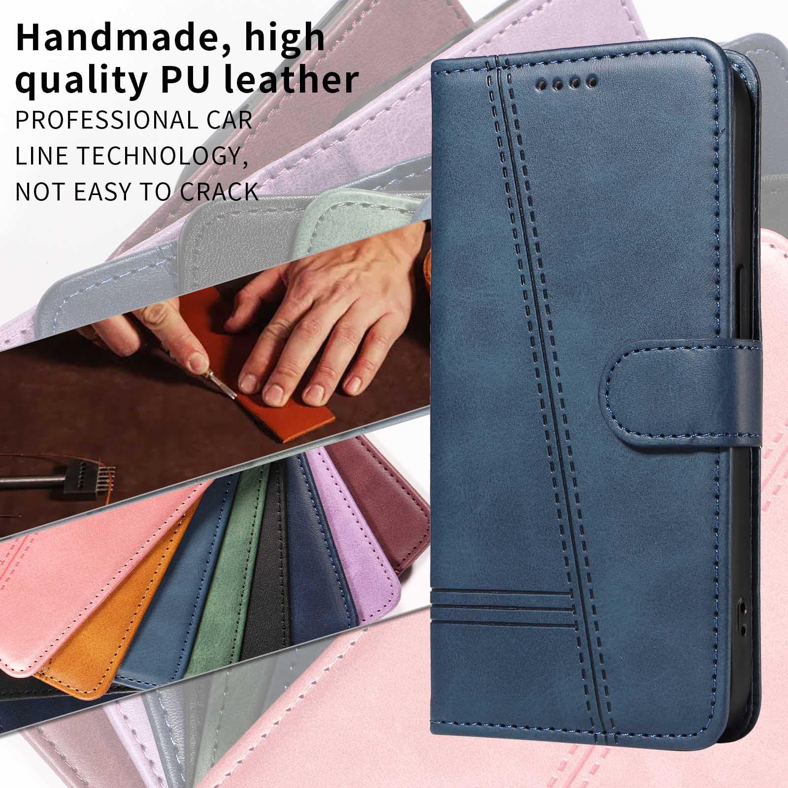 Etui z klapką do telefonu Samsung Galaxy S25 Ultra/S25 Plus/S25, skórzane etui portfelowe na telefon z stojakiem na karty, etui foliowe, odporne na wstrząsy, tworzywo TPU wewnątrz, niebieskie,