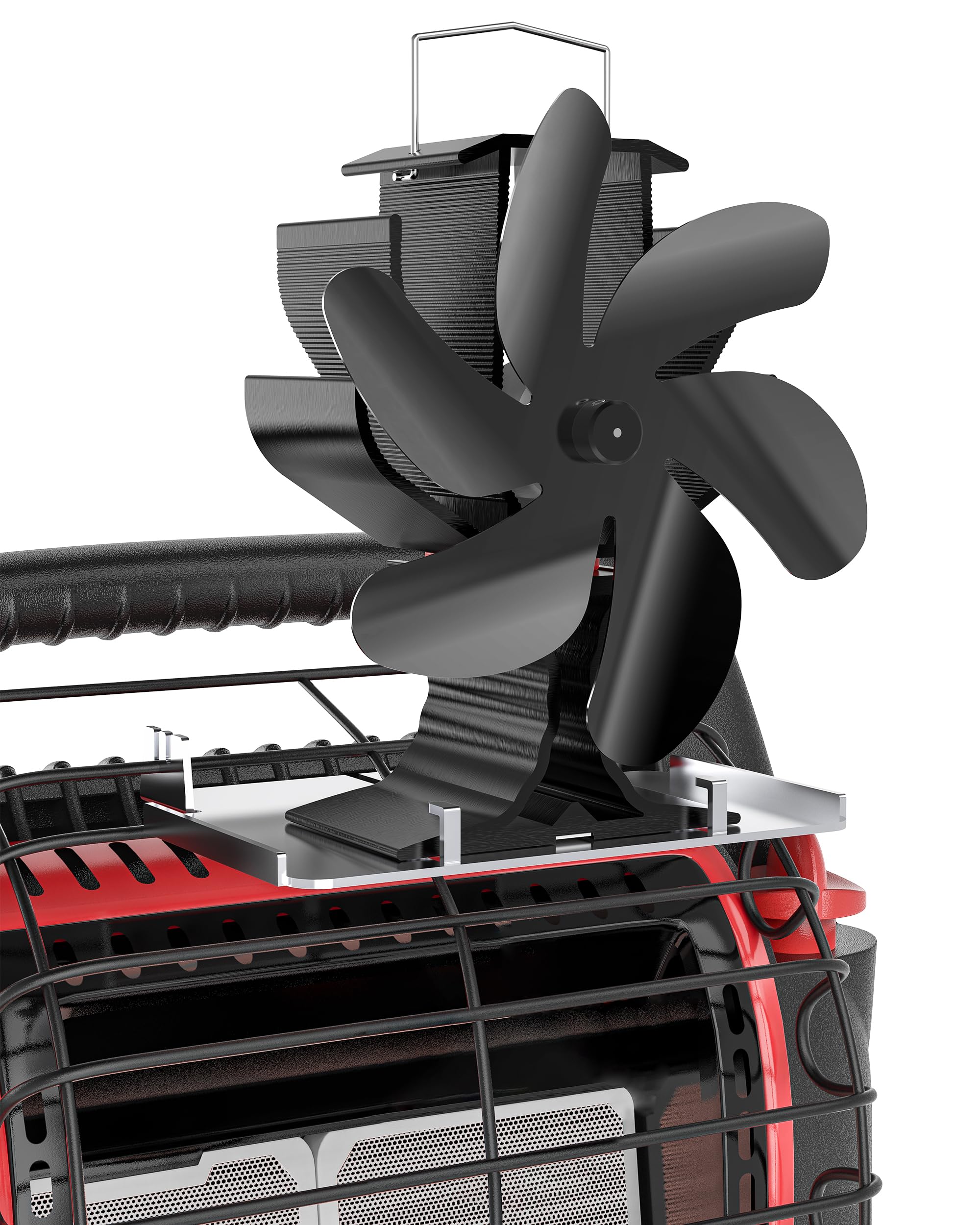 Signstek Wood Stove Fan,Heat Powered Heater Fan with Hook for Indoor Outdoor Propane Gas Heater,Gas Wood Burner Stove Fireplace Tent Camping Accessories