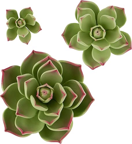 Global Sugart Art Succulents Parva Surtido de flores de pastel de azúcar, 3 unidades por el chef Alan Tetreault