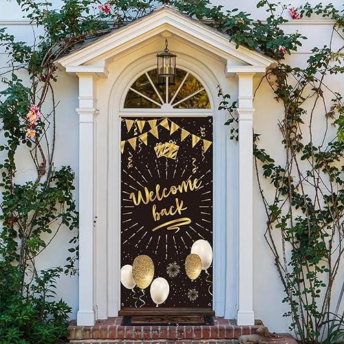 Miniatura 5 de Decoración de pancarta de bienvenida para puerta, decoración de fiesta de regreso a casa, decoración de fondo para cabina de fotos de fiesta de