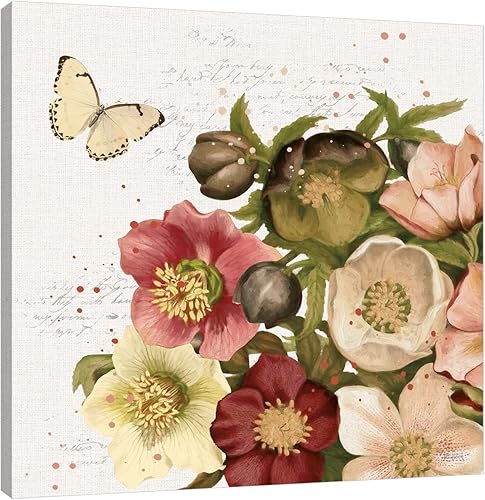 Jaxson Rea "Vintage Petals II Gallery Wrapped Canvas by Katie Pertiet, 30" x 30"