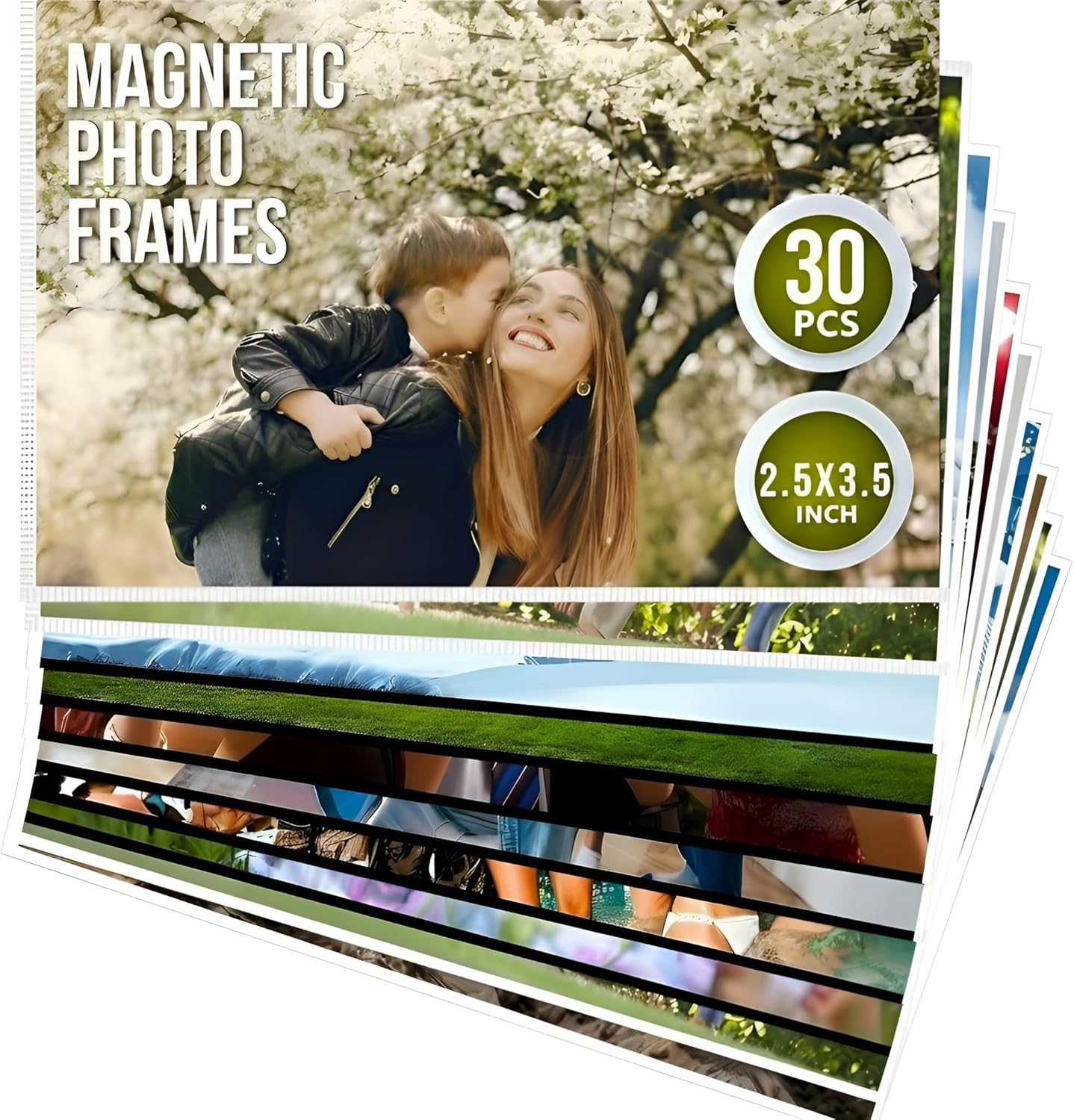 20 Pack Magnetic Picture Frames for Refrigerator - 8.5 x 11 in White Magnet Picture Frames for Fridge - Magnetic Photo Sleeves - Locker Magnet Frame - 8.5x11 Magnetic Photo Frames - Magnetic Picture Holder