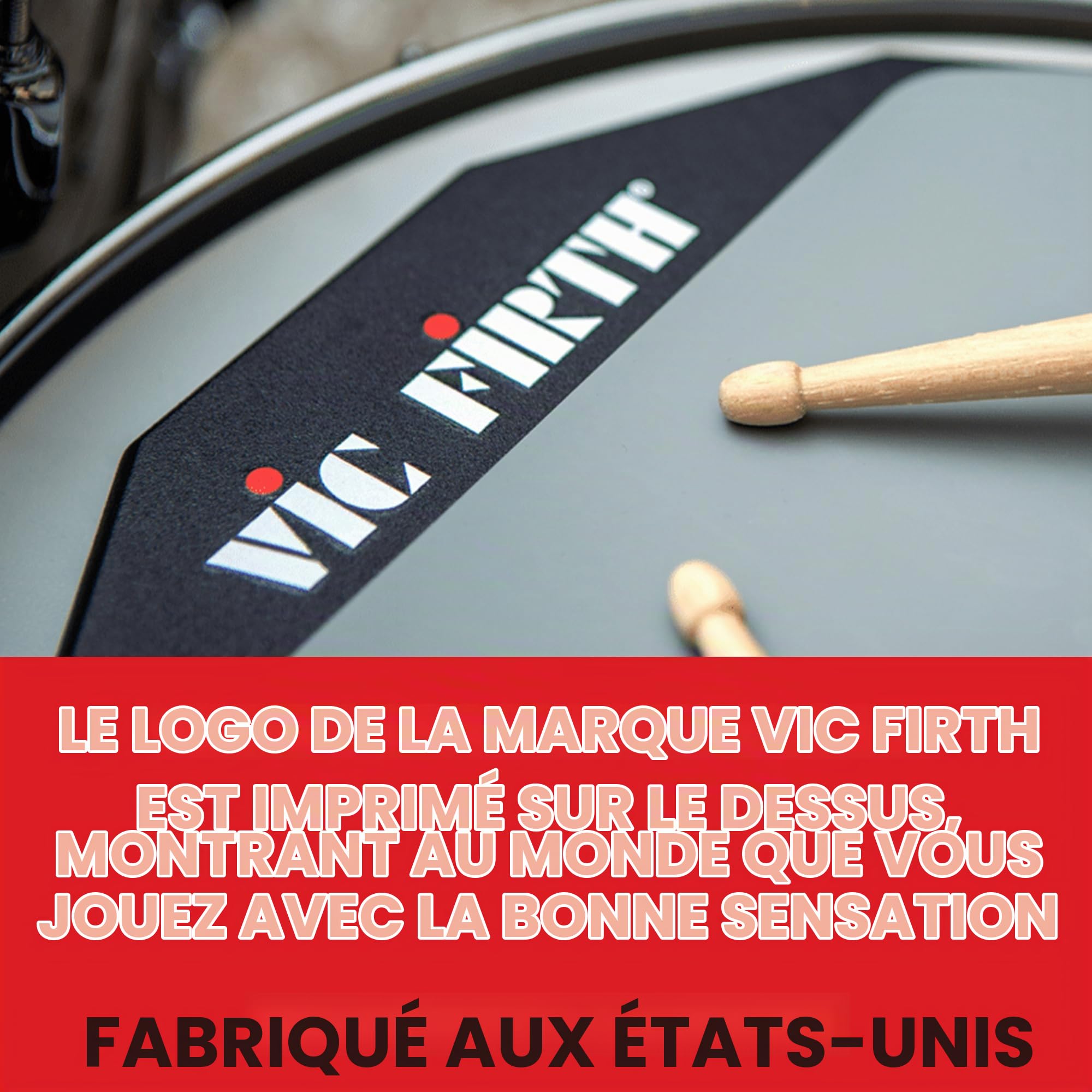 Vic Firth Pad d’Entraînement à Double Face 30,5 cm (12 inches)