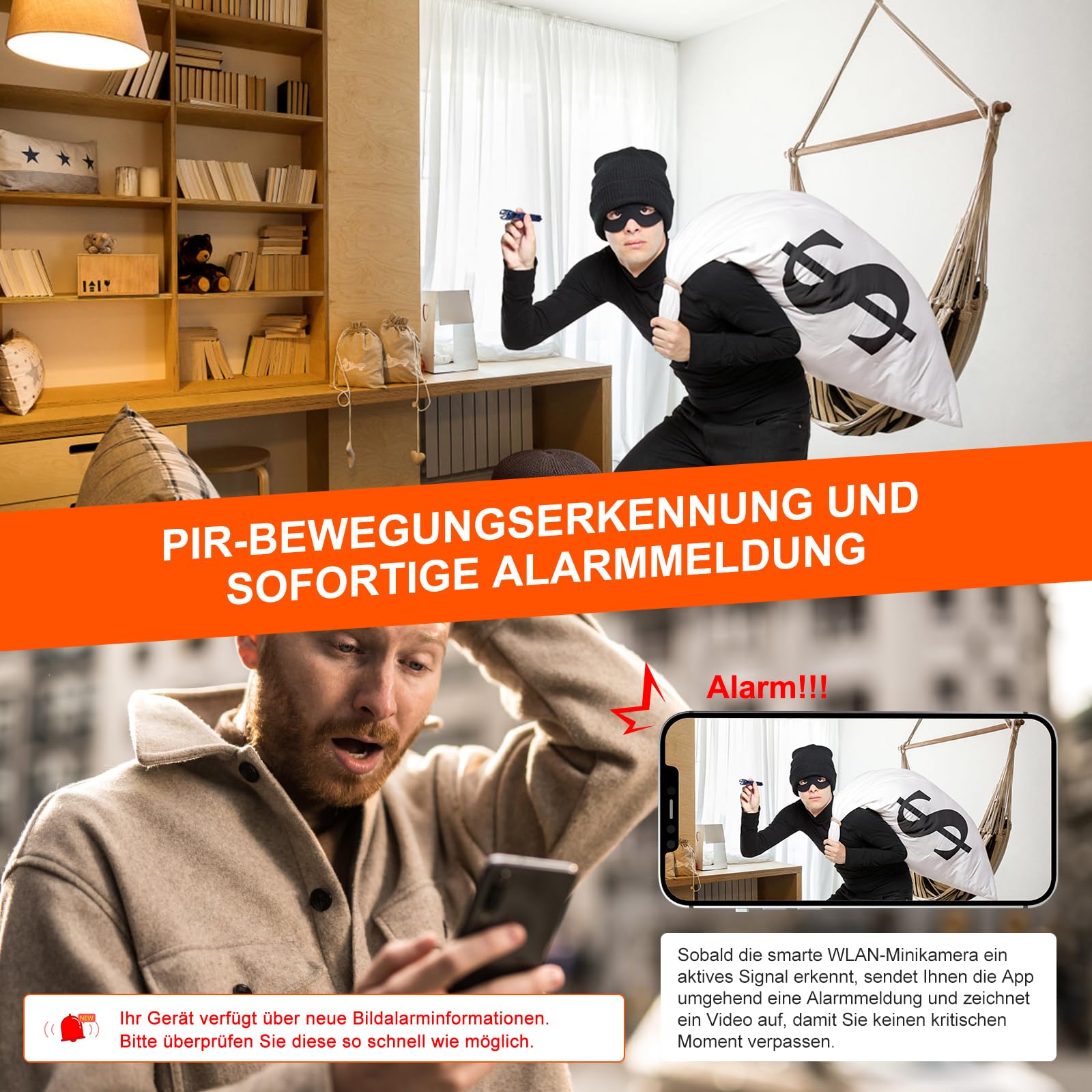 Bextgoo Mini Kamera, Überwachungskamera Innen, WLAN oder Ohne WLAN Optionen, 4K Mini Überwachungskamera mit 32GB Speicherkarte, Bewegungserkennung, Nachtsicht,150° Weitwinkelansicht(Schwarz)
