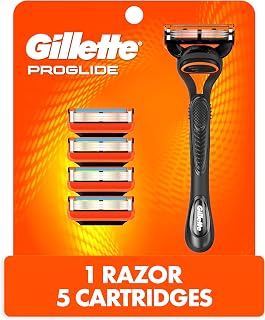 Gillette Fusion5 Razor for Men, 1 Gillette Razor Handle, 5 Razor Blade Refills, with Lubrastrip, for a Close Shave