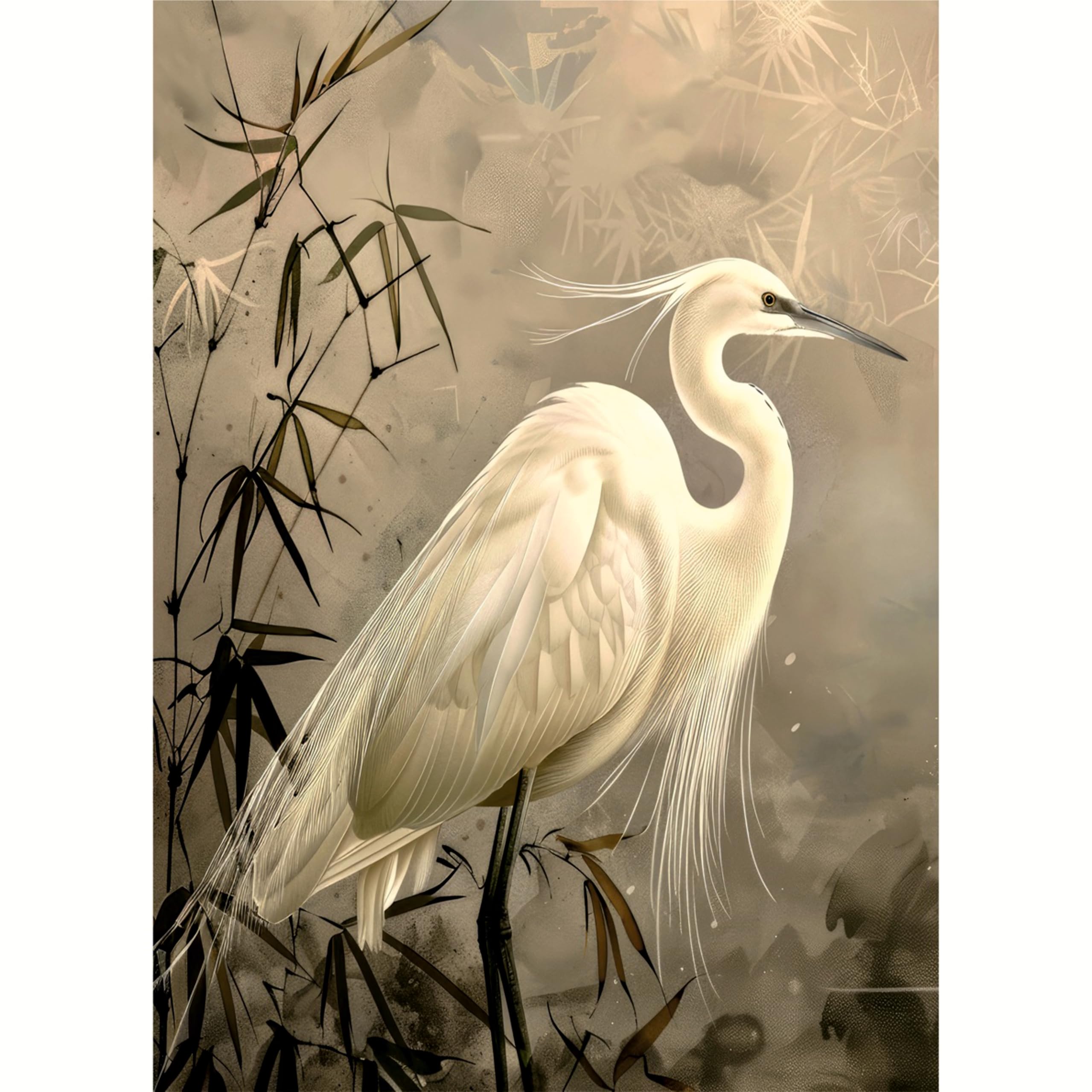 White Egret Reispapier, 29,2 x 40,6 cm (A3+), Decoupage-Papier-Design für Möbel, gemischte Medien, Karten und Bastelarbeiten, Decoupage von CRAFT KREATIVELY
