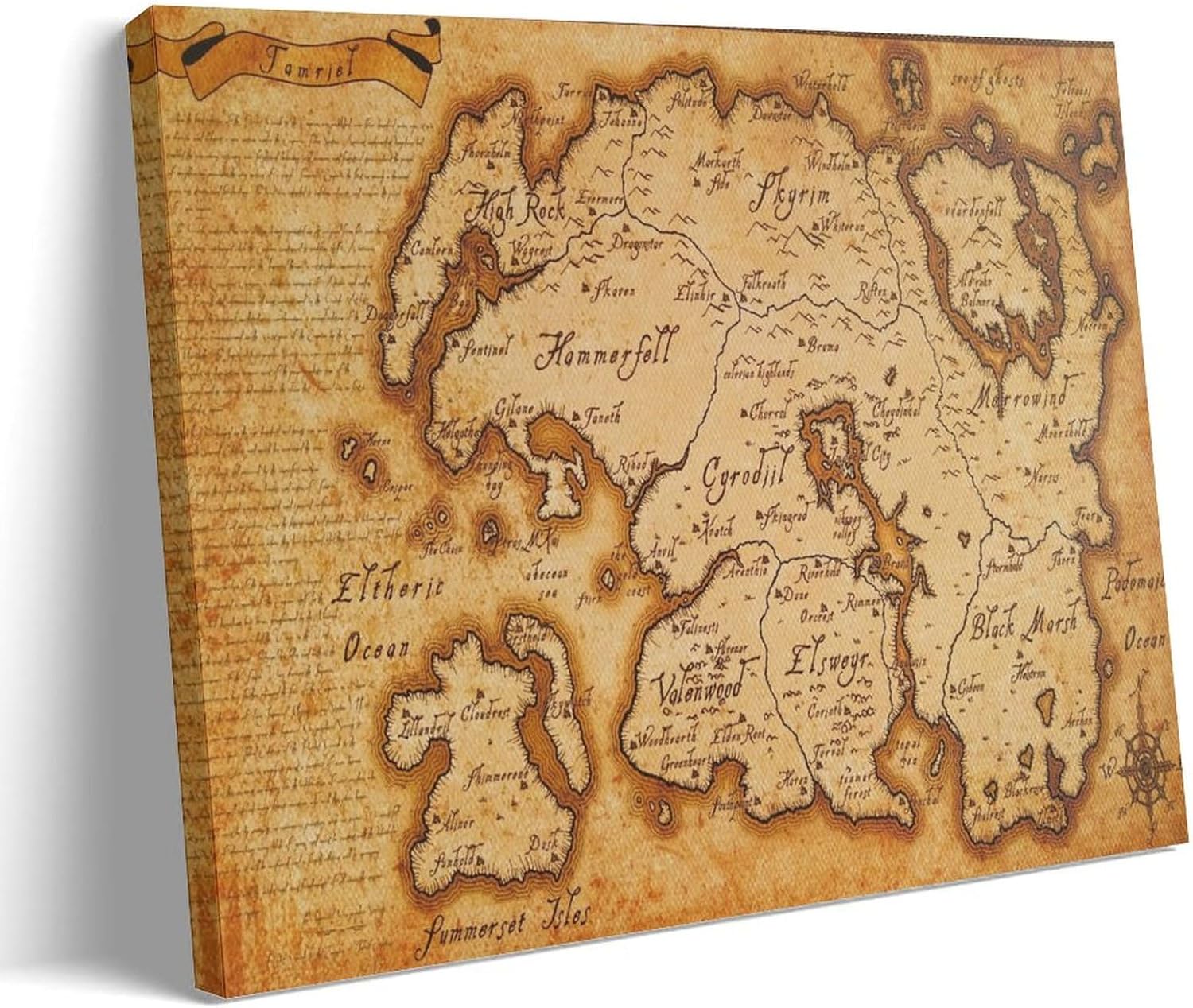 WHWOPPERN The Elder Scrolls Map Posters Tamriel Map Skyrim