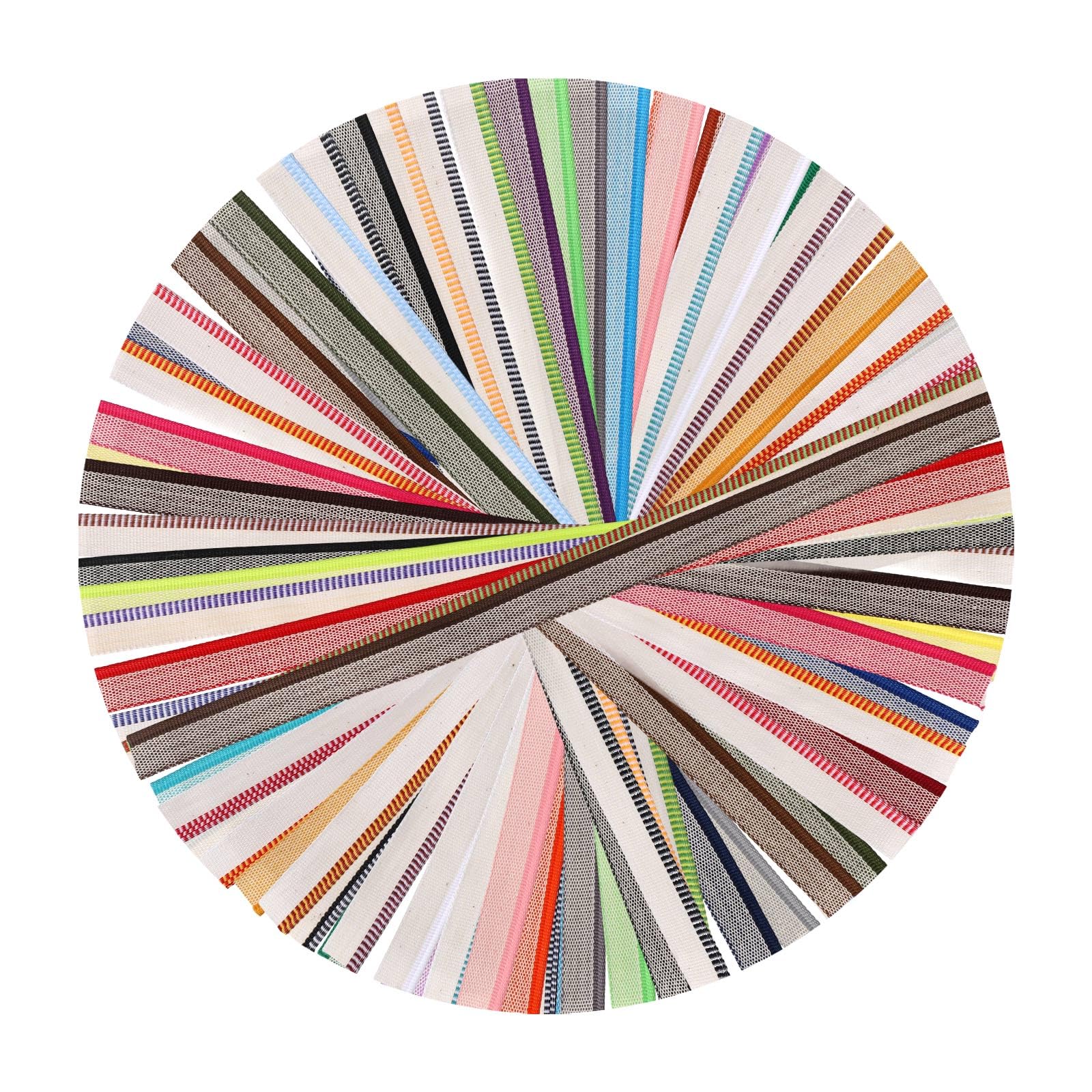 48pcs Book Binding Headbands Endbands, 30x1.4cm/11.8x0.55in Polyester Cotton Bookbinding Supplies for Beginners DIY Book Repair & Decoration (48 Colors)