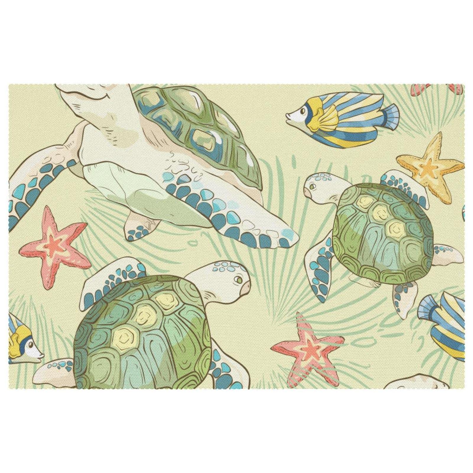 Sets de table Sealife tissu Oxford facile à nettoyer pour supprimer les corvées de linge