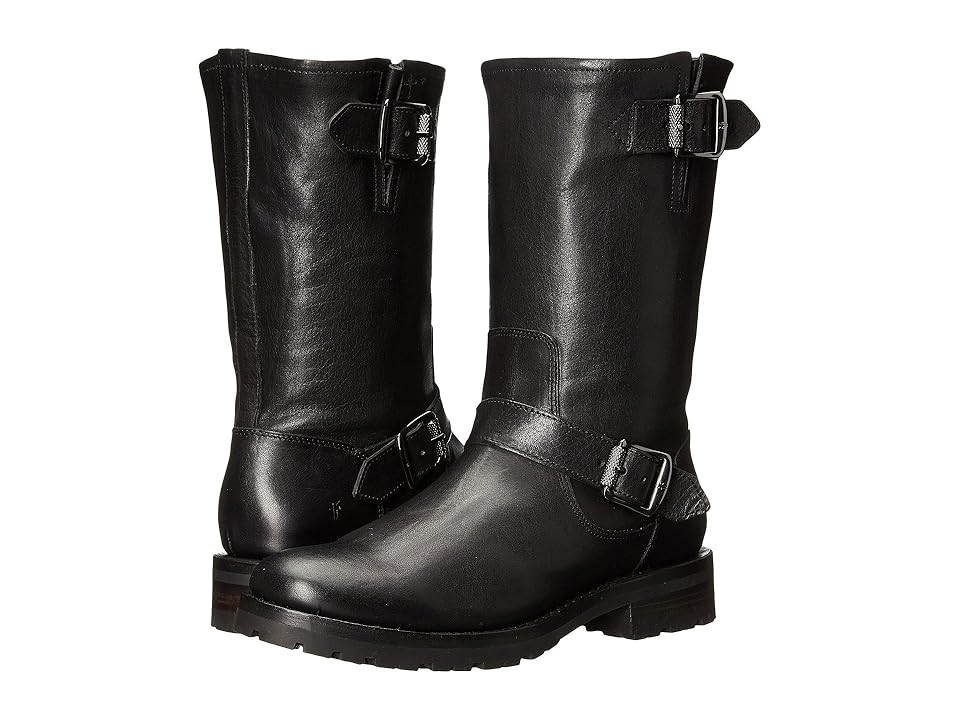 

Frye Natalie Mid Engineer Lug (Black Tumbled Full Grain) Women's Pull-on Boots