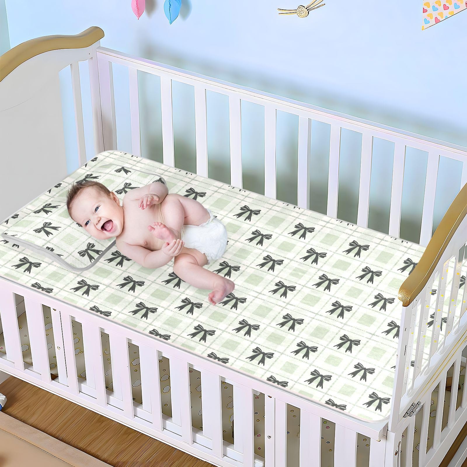 Alèse de matelas pour bébé rafraîchissante 71 cm x 132 cm Alèse respirante pour lit de bébé et de tout-petit