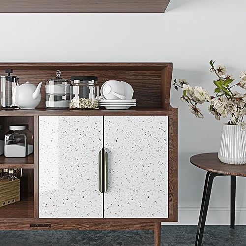 Miniatura 6 de Livelynine Papel de contacto de granito blanco para encimeras, impermeable, despegar y pegar, encimeras, papel tapiz para cocina, envoltura de