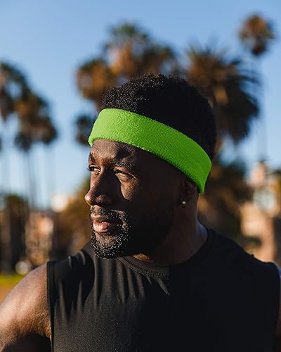 Miniatura 113 de Suddora Diadema de entrenamiento para hombres y mujeres, banda deportiva que absorbe la humedad, bandas de tela de rizo de algodón ligero para Lazo