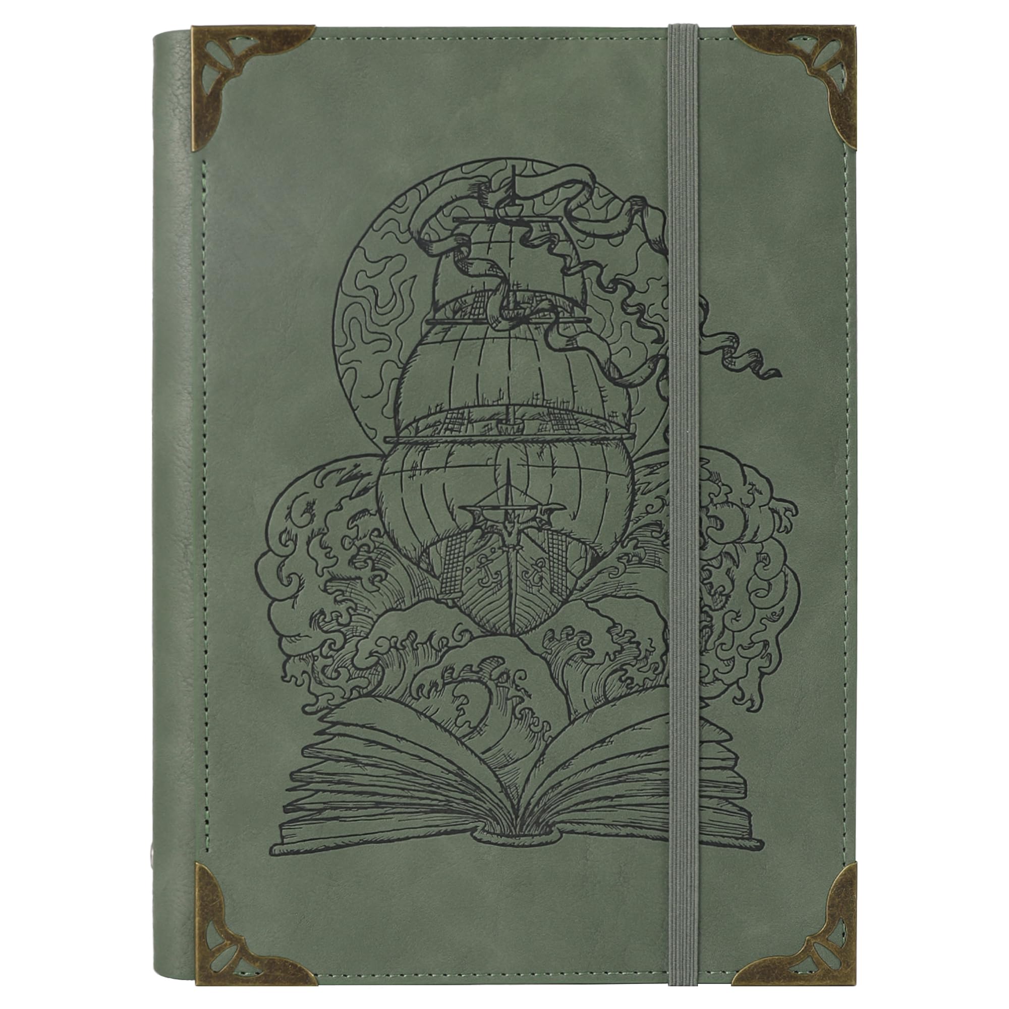 Sternbild Leder Tagebuch mit Schloss, Sternzeichen Mond Sonn