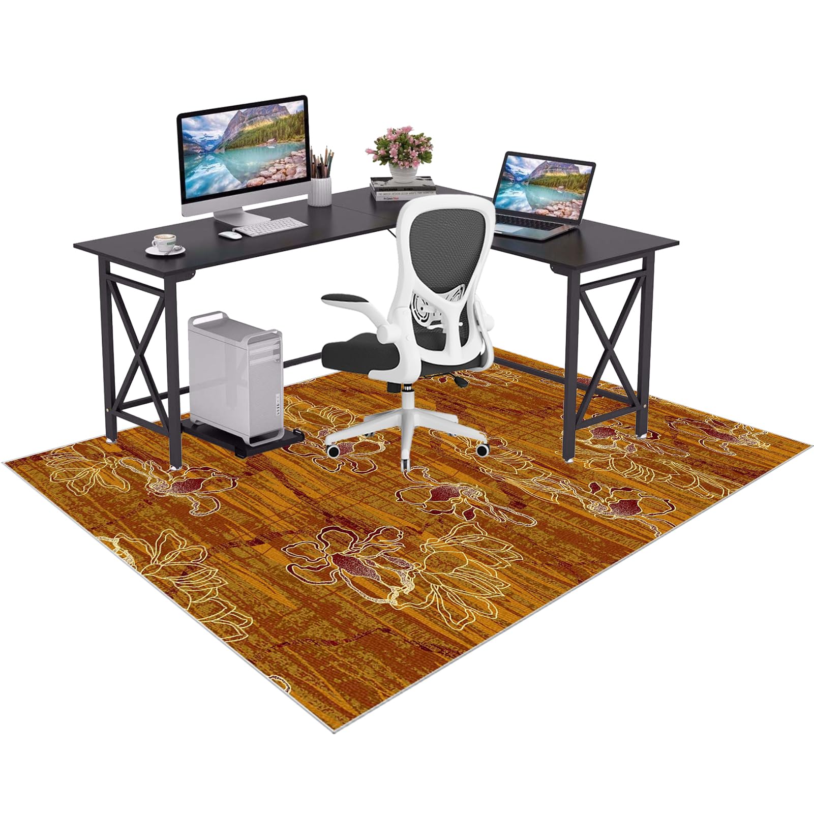 Office Chair Mat for Carpet Non-slip Floor Gaming Chair Mat for Wooden Floors Carpet Protectors Chair Mat Desk Chair Mats Rectangular Floor Protectors for Chairs Computer Chairmat 140 x 160 cm