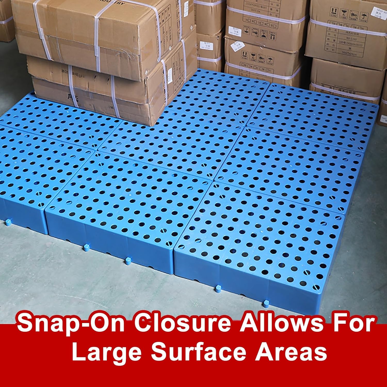 Plastic Pallets, Drainage Interlocking Floor Tiles, Modular Cushion, Waterproof Ventilated Grid Design for Basement, Garage & Warehouse Storage(Black,60x40cm/24x16in)