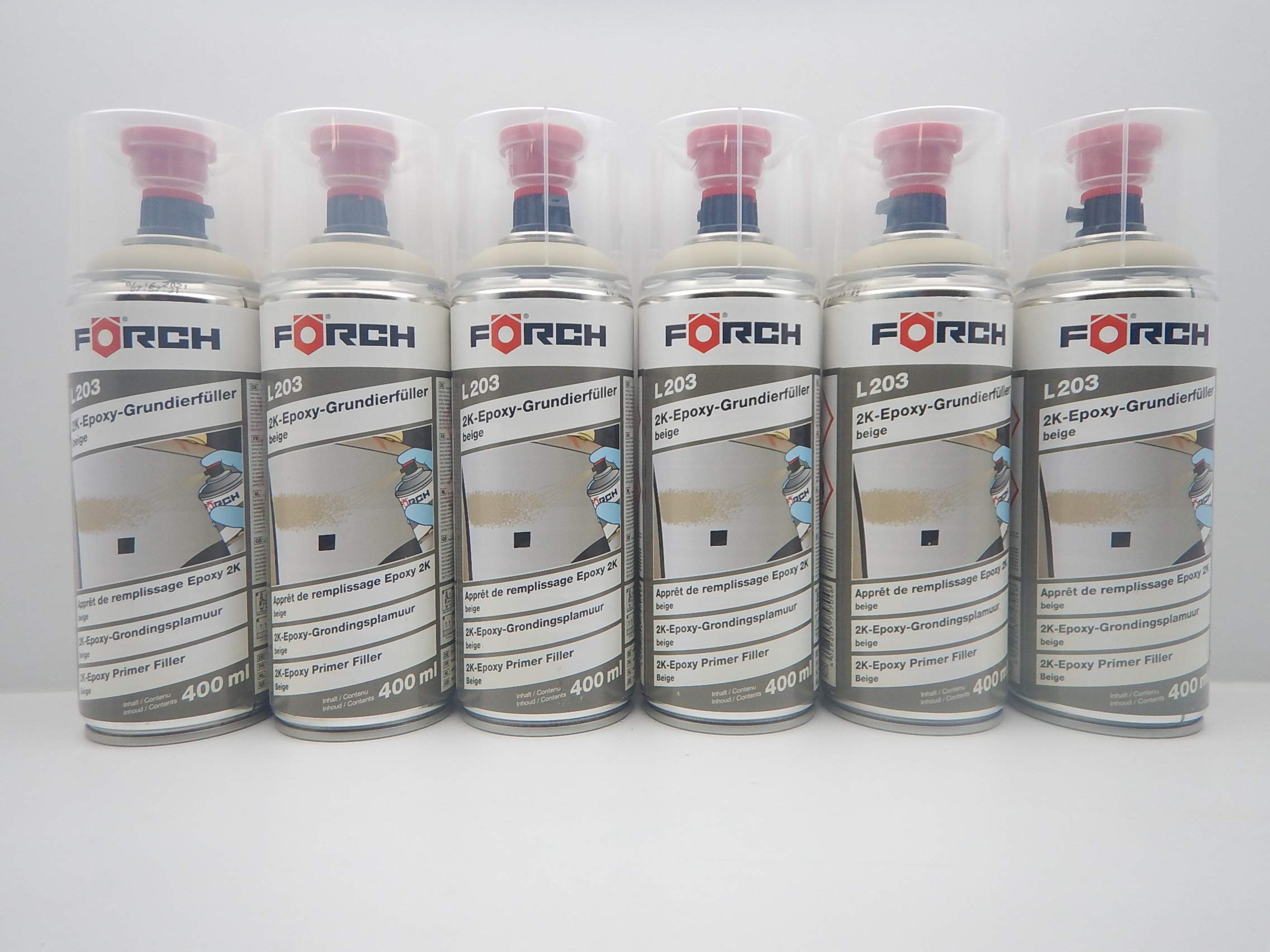 2K EPOXY GRUNDIERFÜLLER BEIGE Lack GRUNDIERUNG FÜLLER Spray 400ML (6)