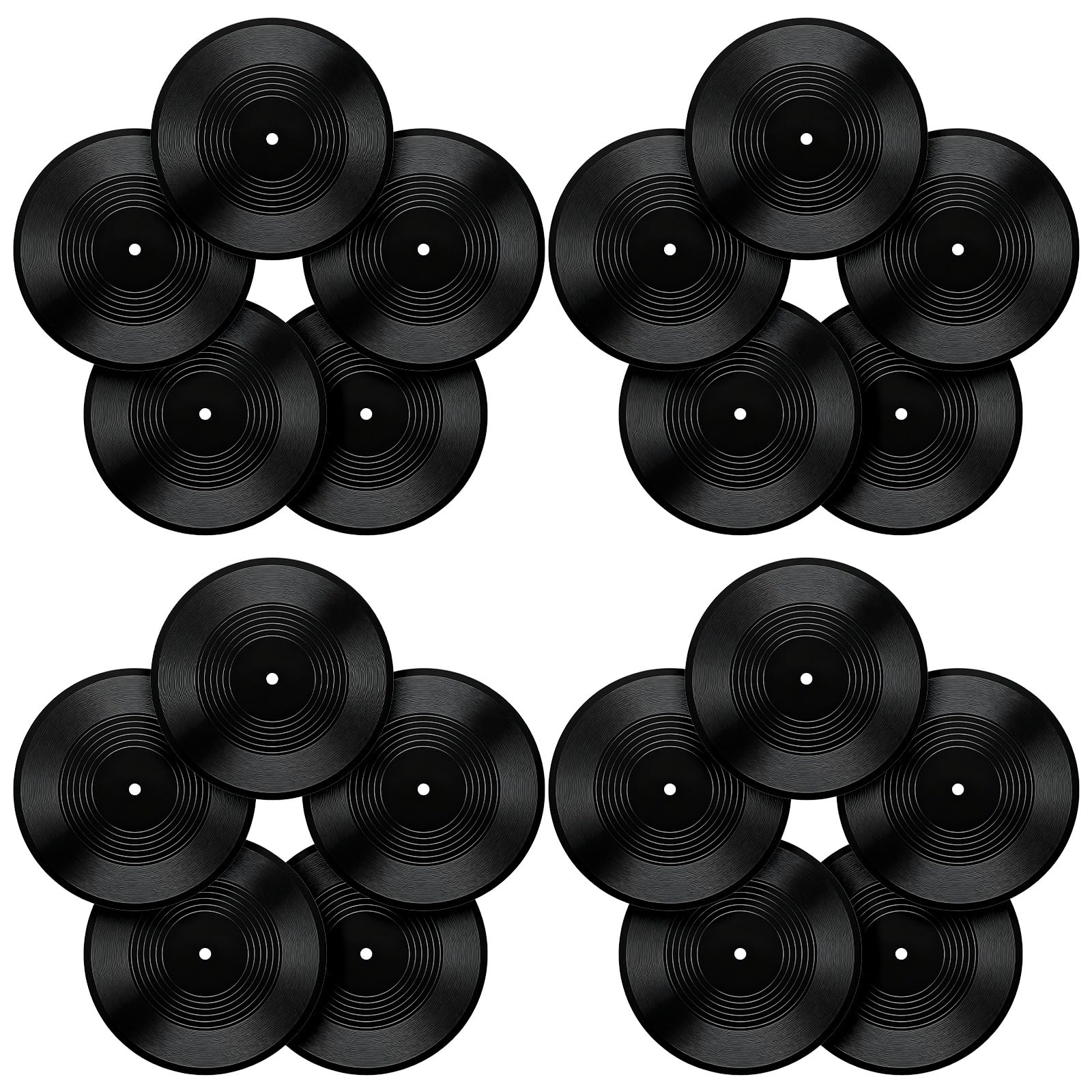 xozeooeu 20 Pack 12 Inch Blank Vinyl Records for Wall Decor - Fake PVC Records for Music Room, Rock Party, DIY Graffiti and Vintage Aesthetic