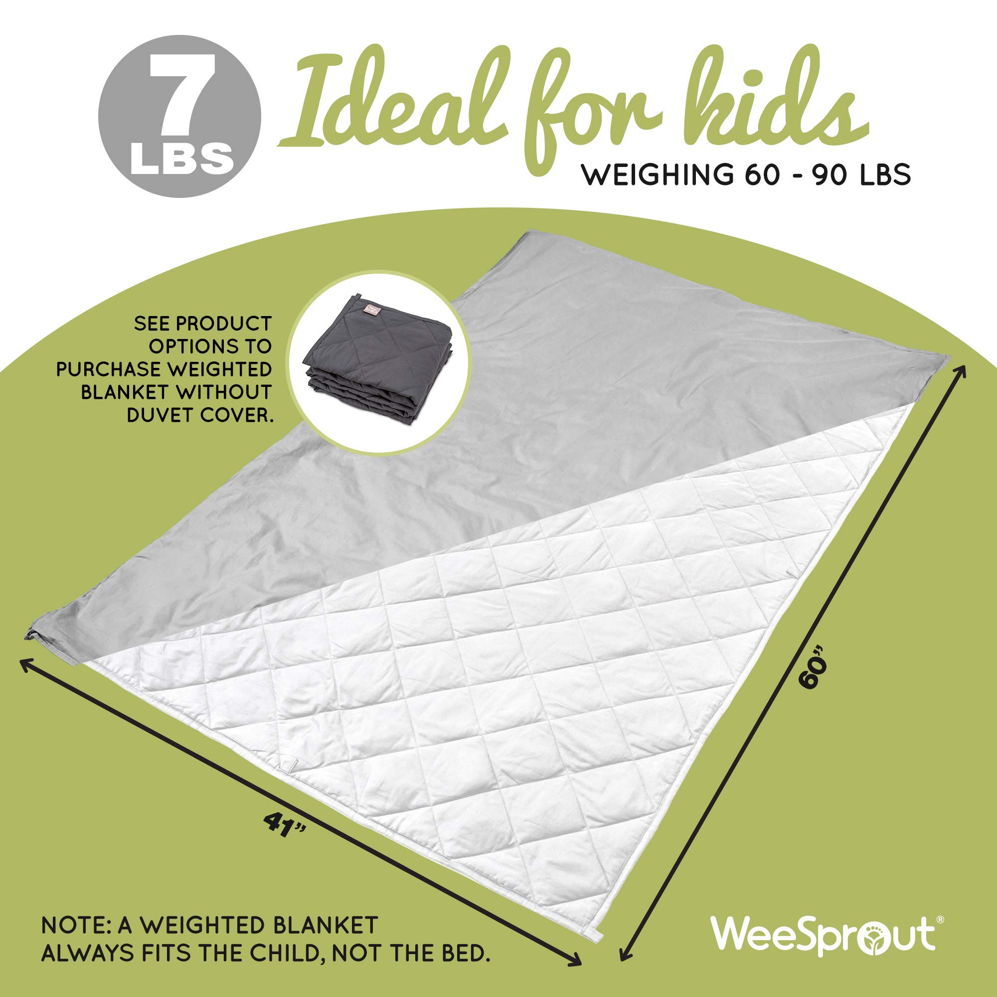 Navy Stays Cool WeeSprout Weighted Blanket Duvet Cover 37” x 49