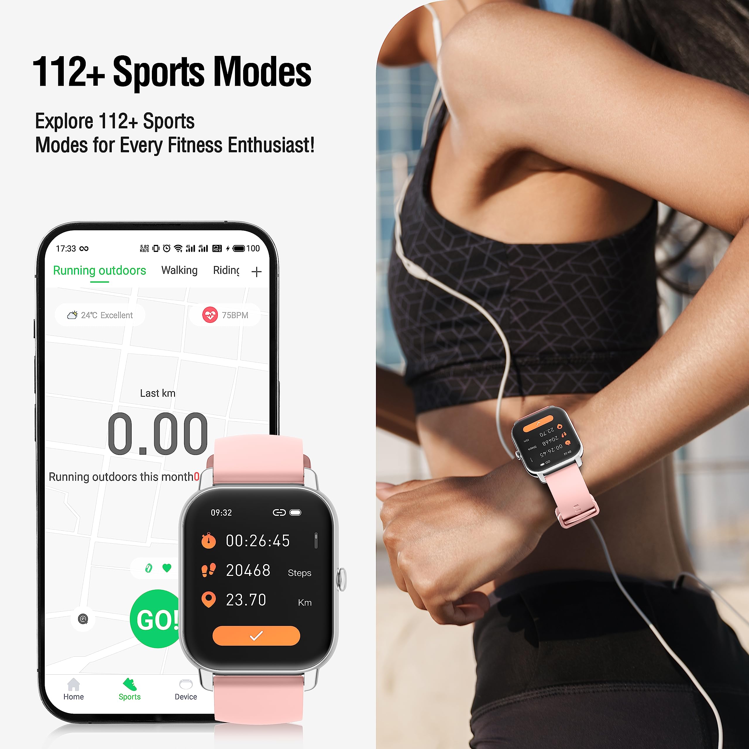 Smartwatch Uomo Donna Chiamate Bluetooth, Orologio Smart Watch con Display LCD 1.85", Contapassi/Sonno/Cardiofrequenzimetro, Impermeabil IP68 112 modalità Fitness, Fitness Tracker per Android iOS