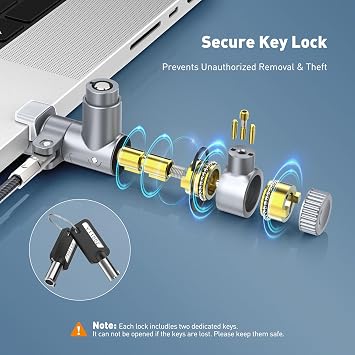 AboveTEK Laptop Locking Cable for MacBook Pro 14/16 (20212024), Anti-Theft Keyed Laptop Security Lock, 6.56ft Cut-Resistant Steel Computer Lock Cable, Rotatable & Portable Design