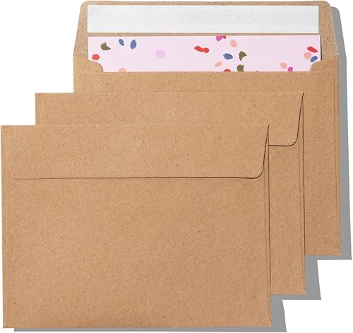 Pack It Chic - Sobres de papel kraft A2 de 4 38 pulgadas x 5 34 pulgadas (250 unidades) sobres autoadhesivos para invitaciones, tarjetas, fotos,