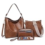 Purses for Women 3PCS, Crossbody Bags Set Large Leather Purse Shoulder Handbags with Wallet Adjustable Straps for Ladies Tote