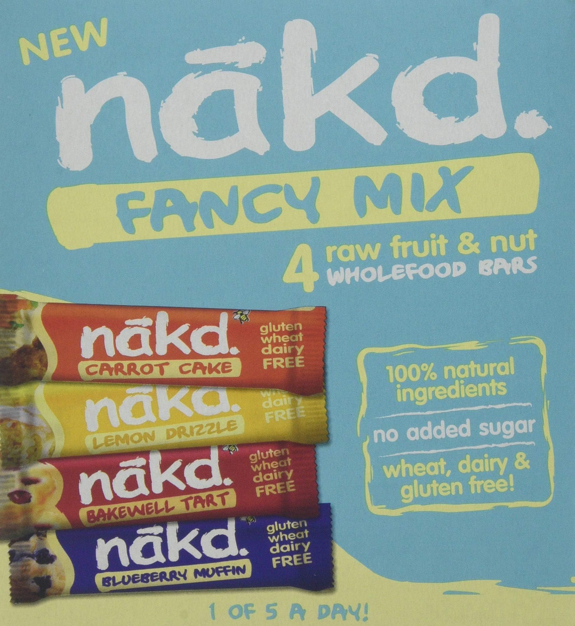Nakd Fruit & Nut Bar Fancy Mix - Vegan - Healthy Snack - Gluten Free - 35g x 48 bars