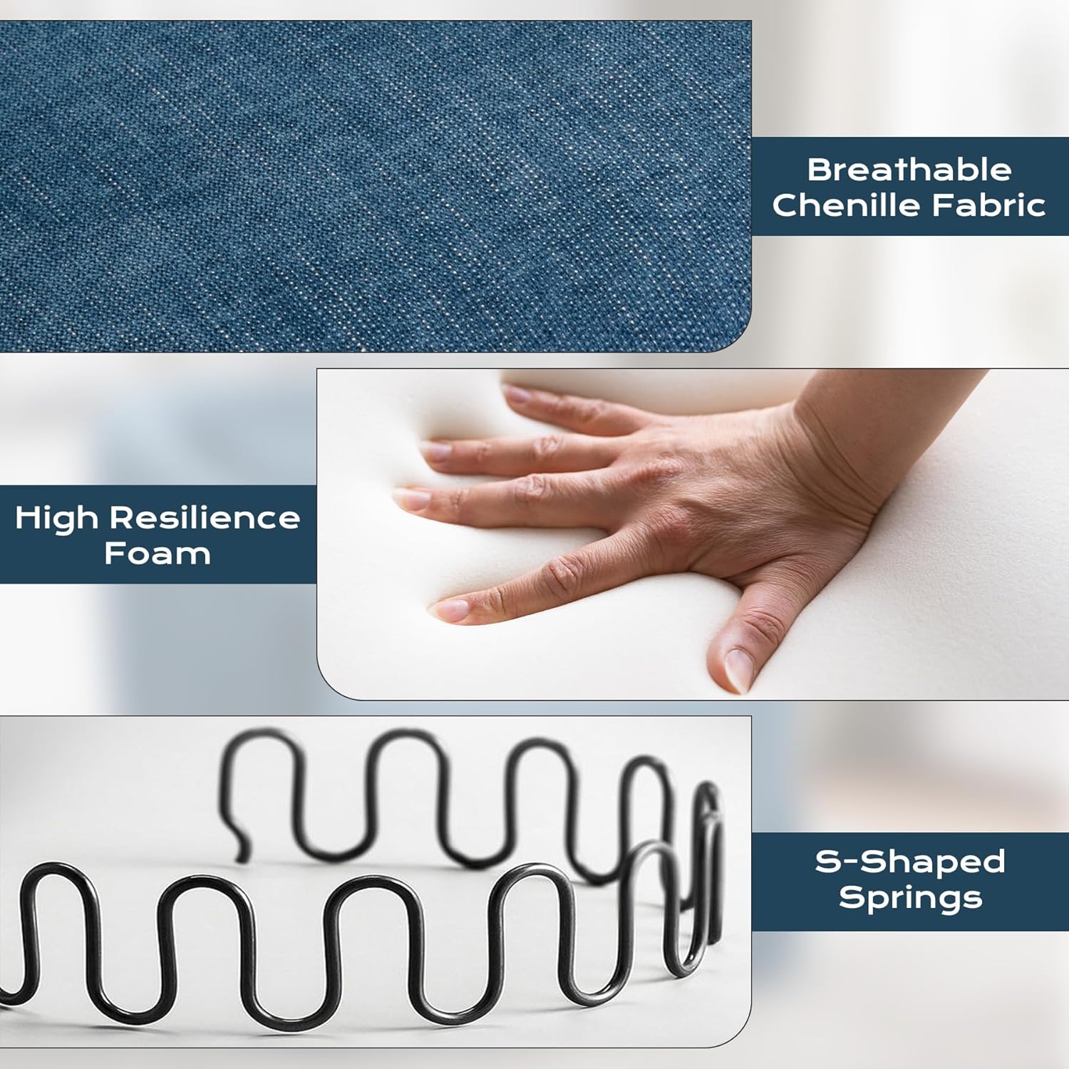 Swivel Accent Chair, Comfy Modern Swivel Barrel Chair with Skirt Thick Cushion, 360°Upholstered Chenille Small Single Sofa Club Armchair for Living Room Bedroom Nursery Lounge, Blue