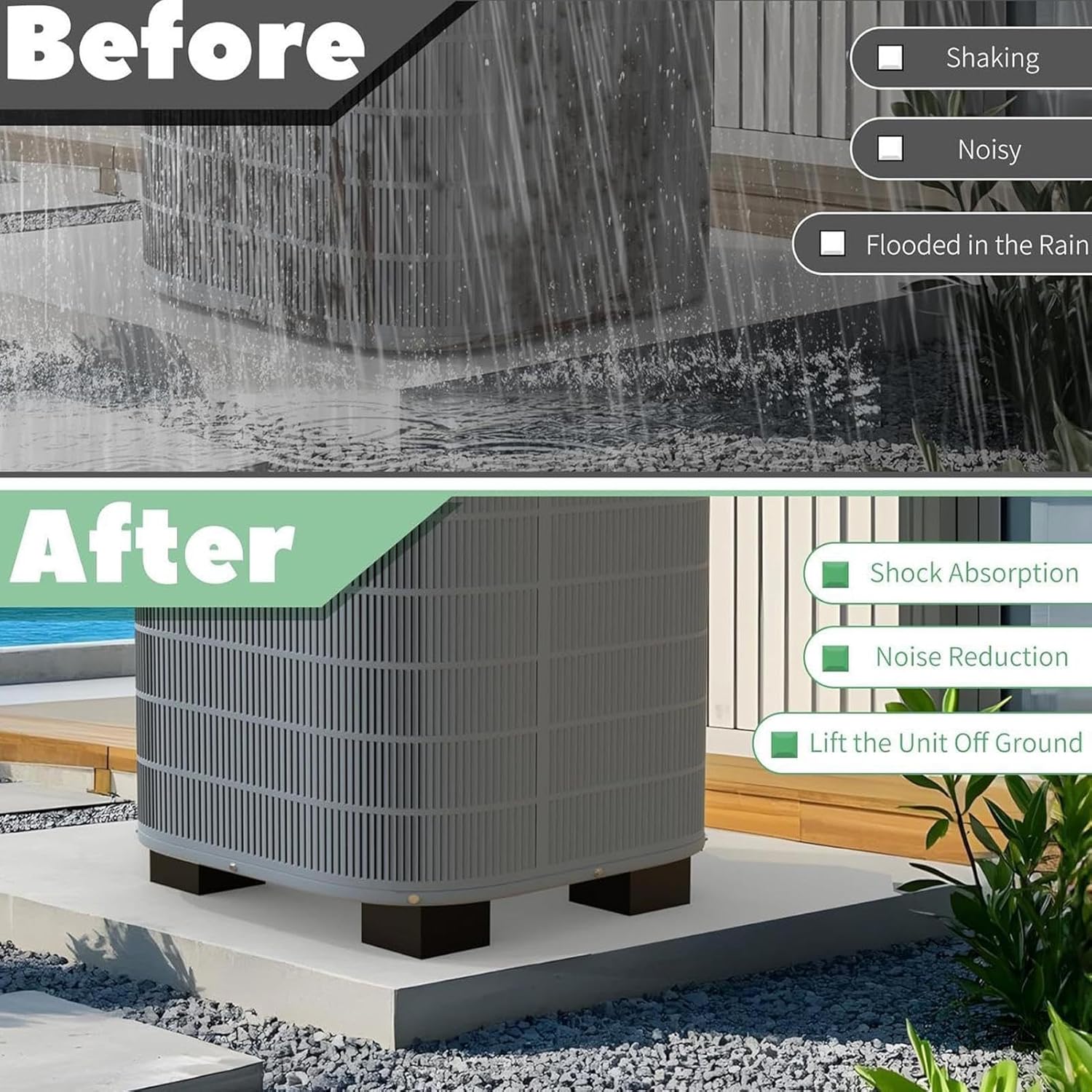 Anti Vibration Pads: Vibration Dampening Mat, Rubber Vibration Isolator Pad, 4 Piece Shockproof No Slip Dampener