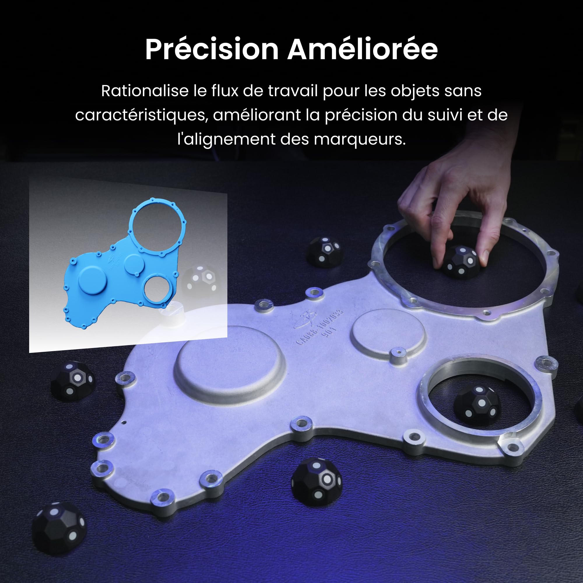 Revopoint Kit de Marqueur en Dôme Magnétique de 6 Pièces pour Scan 3D, Marqueurs de Numérisation 3D pour Scanners 3D, Points de Suivi 3D pour Prévenir la Perte de Suivi et Améliorer la Précision