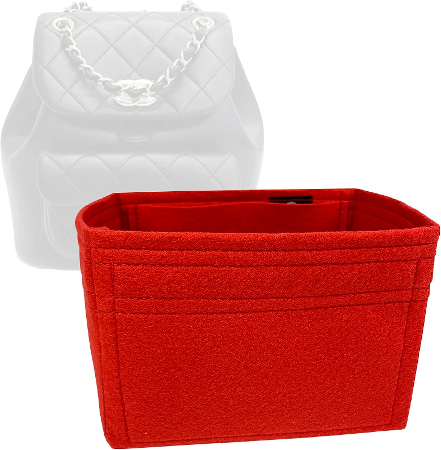 ズモーニ 2022年 プレミアム シャネル ドーマ バックパック (参照番号: AS2908) – プレミアム フェルト 巾着ハンドバッグ (ハンドメイド、25色展開) [Purse Organizer, Liner, Insert, Shaper] (シーフォームグリーン)