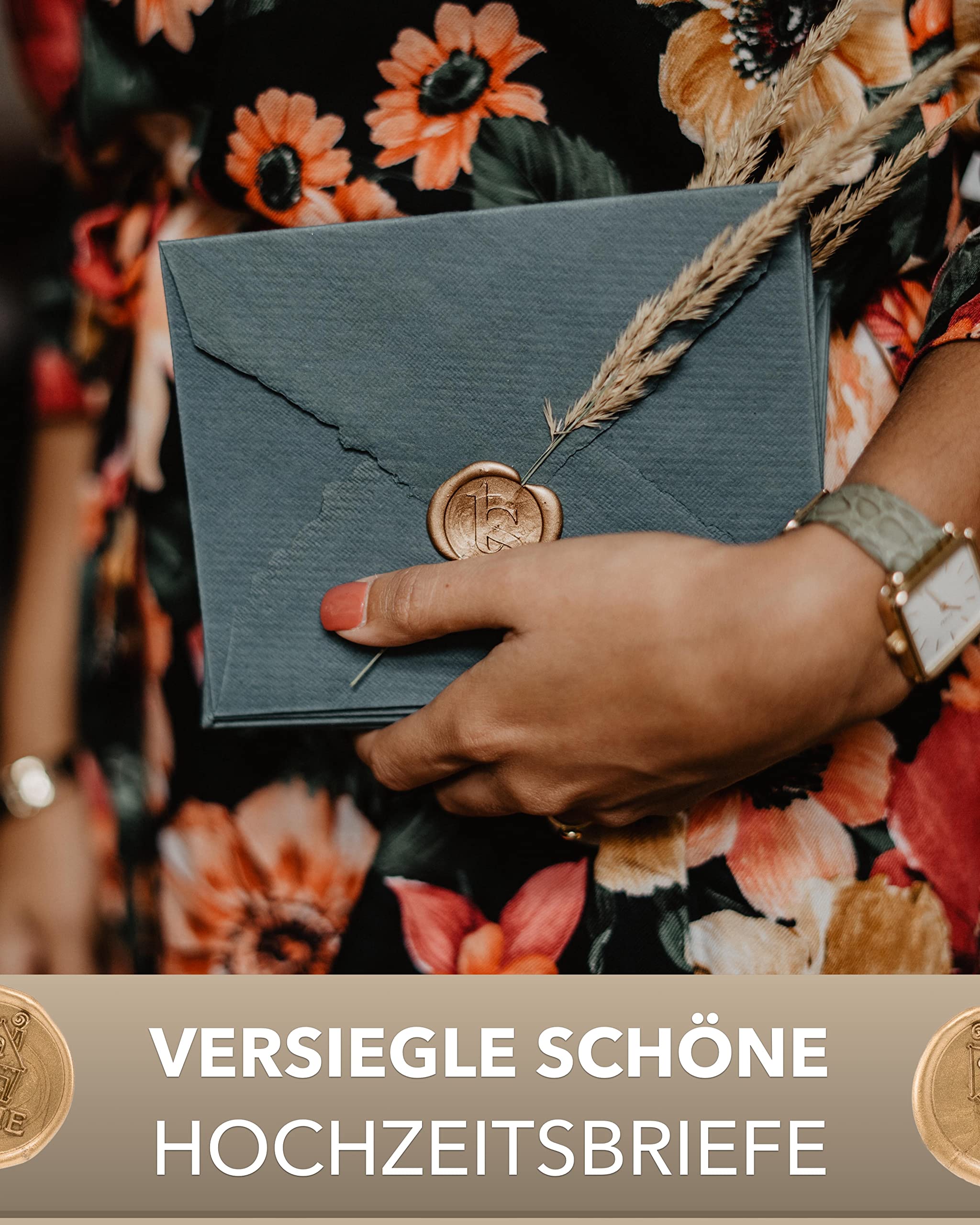 Siegel-Stempel Initialen 2 Buchstaben + Tree of Life - Personalisierter Siegelstempel für Wachssiegel im einzigartigen Design