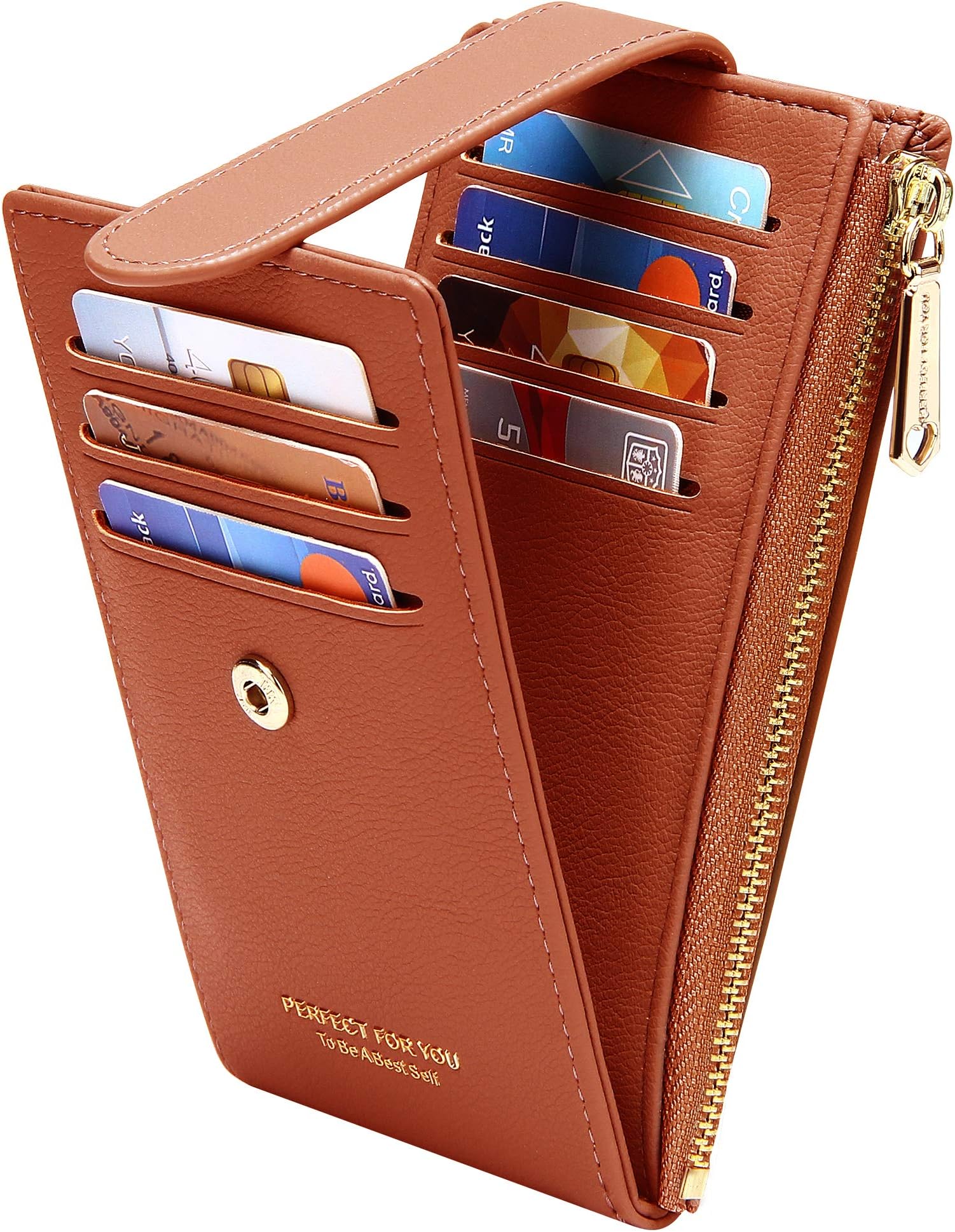 Badiya Card Holder Wallet for Women RFlD Slim Wallets Bifold Multi Card Case Coin Purse