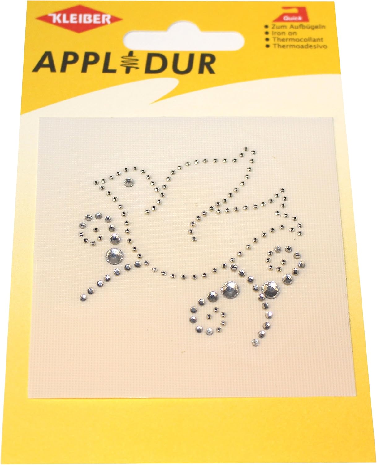 Kleiber – Cartina Trasferibile Termoadesiva Con Strass Effetto Diamante – Teschio E Spade Incrociate 8x8 Cm