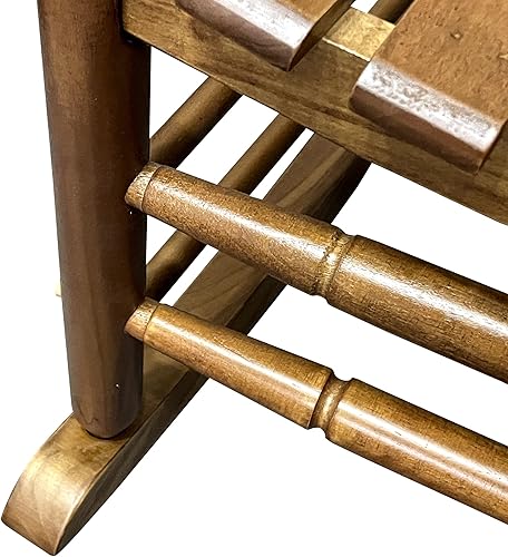 Miniatura 5 de ZJIAH Mecedora para porche de patio con respaldo alto para uso en interiores y exteriores, mecedora de madera con reposabrazos para adultos, sillas