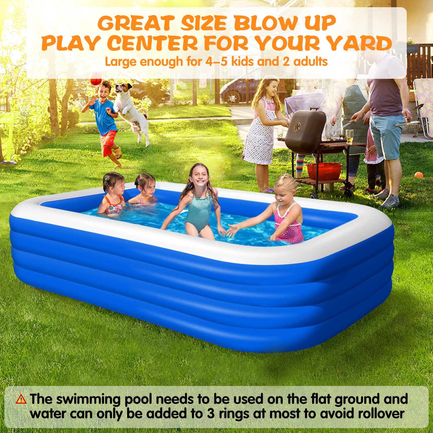 SYGA Family Inflatable Pool - Huge 3.05m Kiddie Tub -8