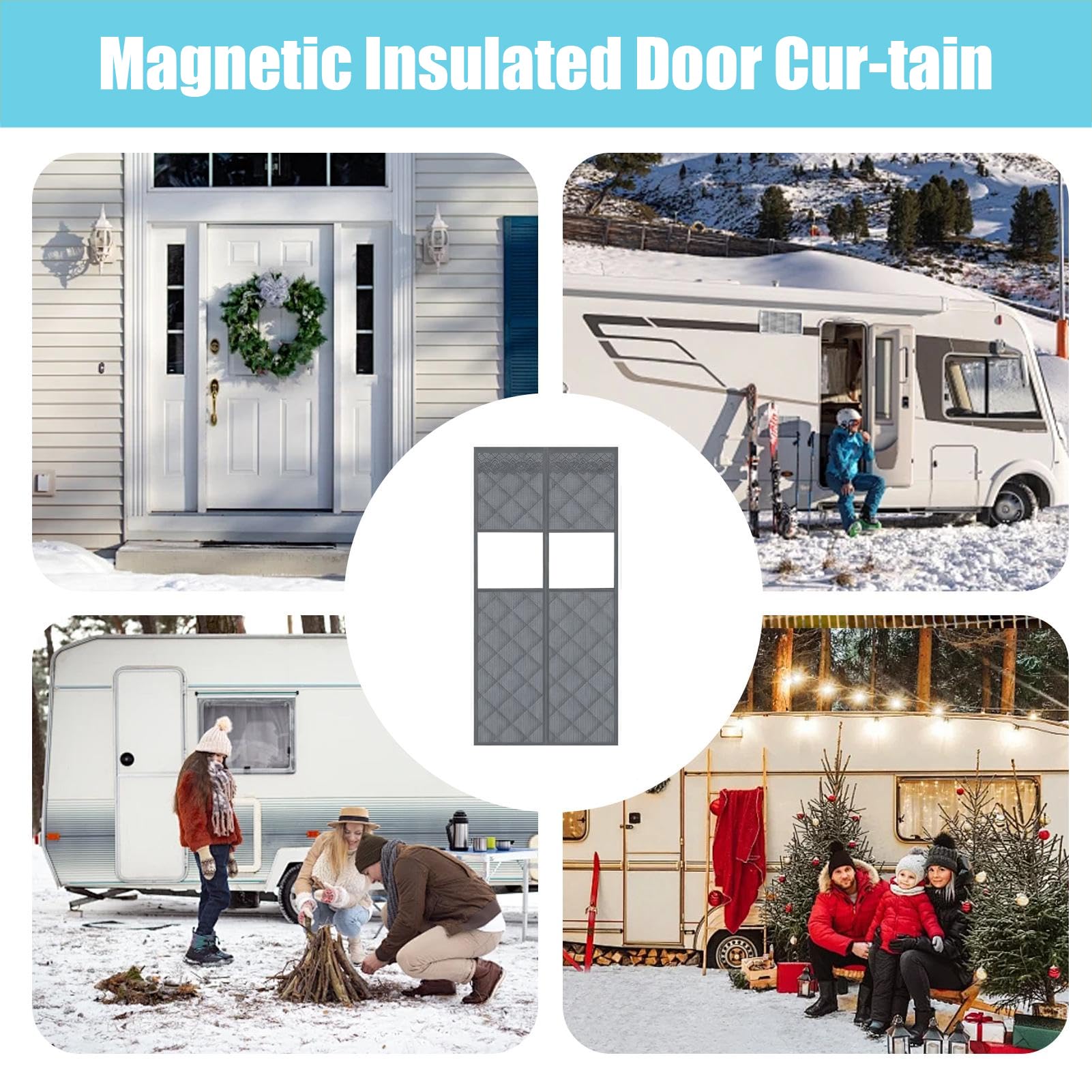 Winter Tür Isolierabdeckung Magnetischer Türschirm | Mit Transparentem Fenster Für Wetterfesten Temperaturschutz Als Türbarriere Für die am Hauseingang im