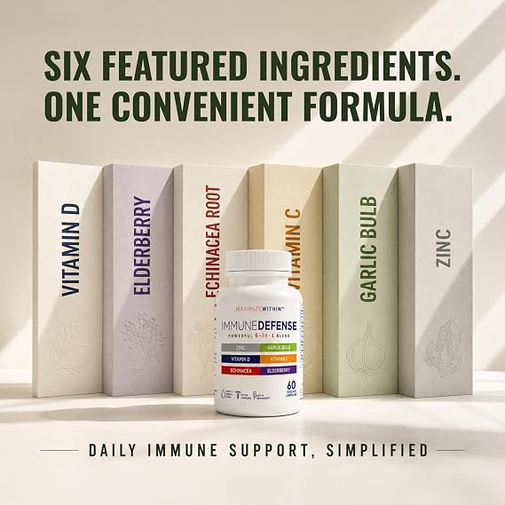 Maximum Slim Maximize Within Immune Defense 6-in-1 Blend, 60 Vegan Capsules