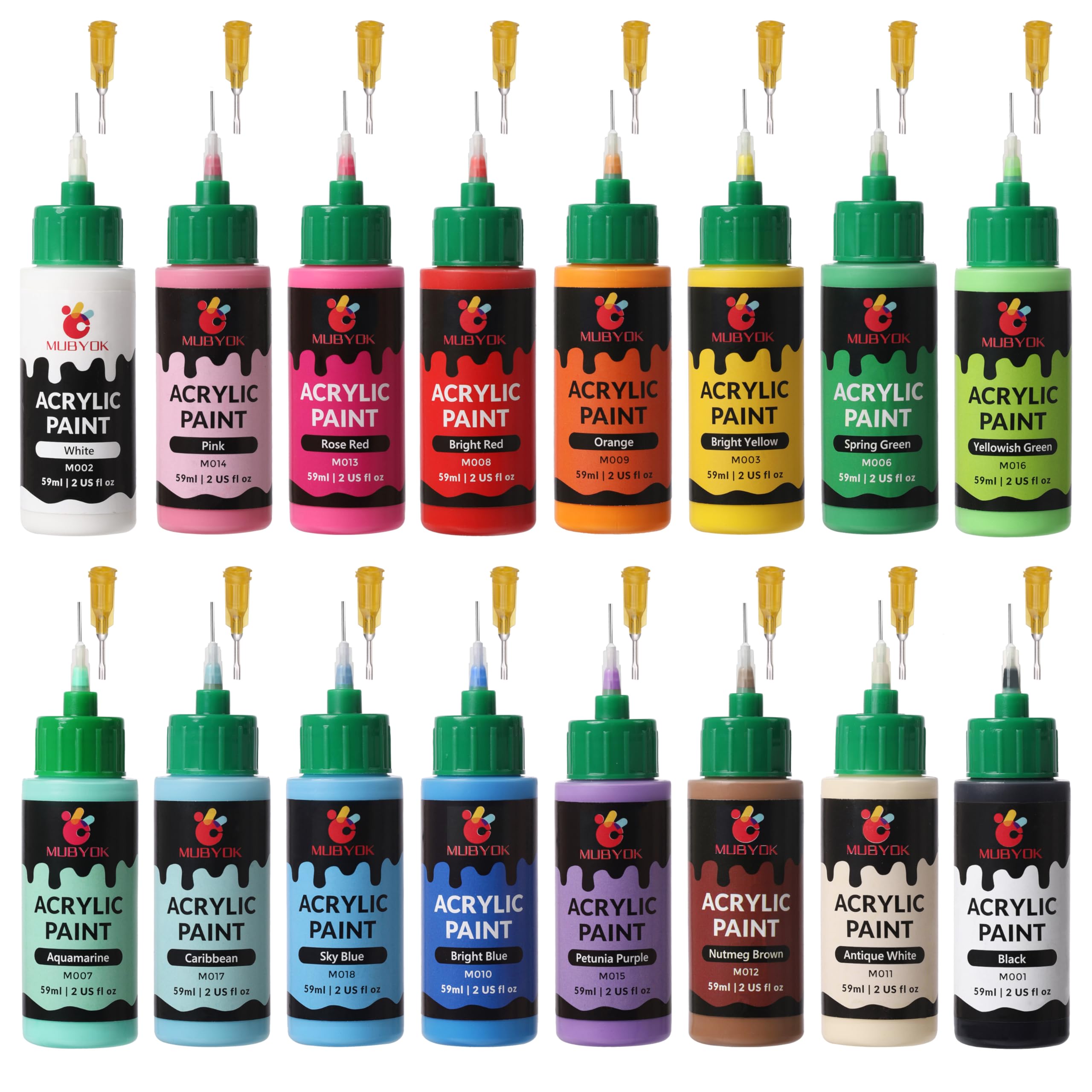 Amazon.com: MUBYOK 2oz Matte Acrylic Paint Set with precision ...
