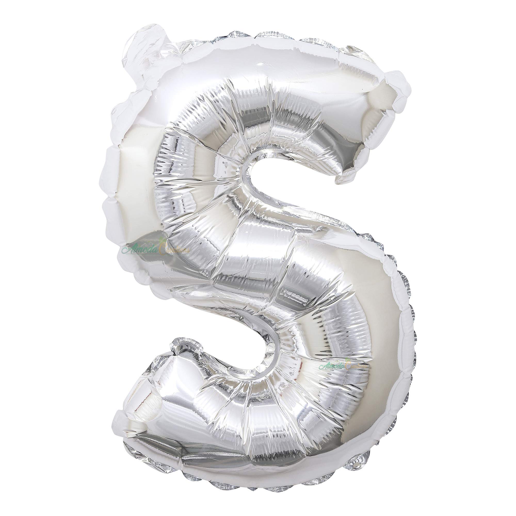 Almoda Creations16 inch Foil Alphabets & Numbers for Party Decoration (Silver "S" Letter)