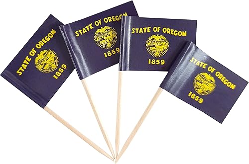 QQSD Oregon - Banderas pequeñas para cupcakes, 100 unidades