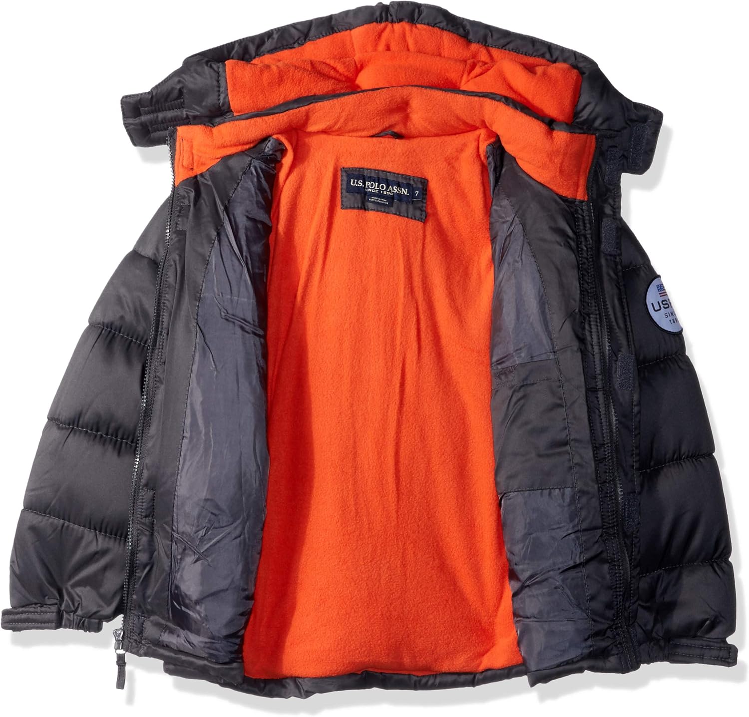 orange polo bubble jacket