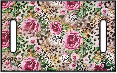 Miniatura 2 de ZIATUBLES Fundas de asiento de carrito de golf con patrón floral de rosas de leopardo, accesorios universales para carrito de golf, toalla de